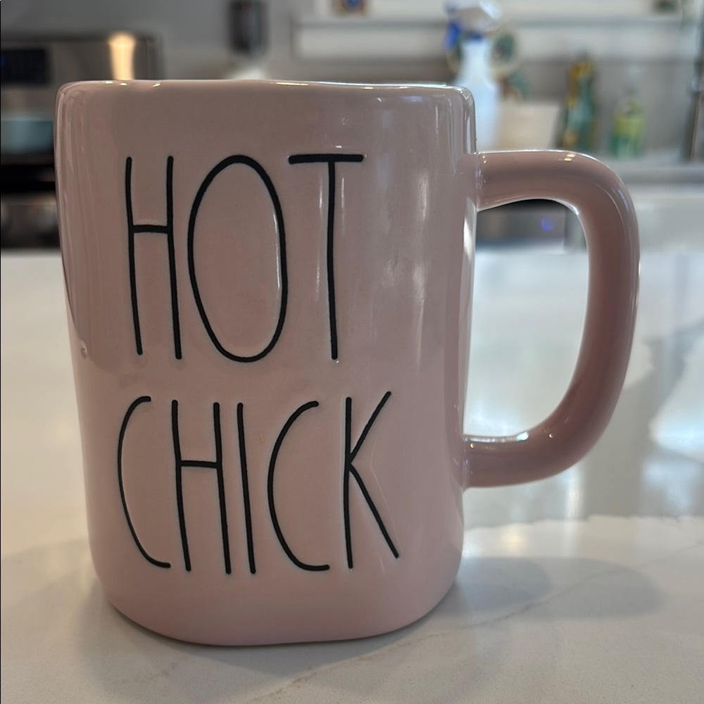 Rae Dunn….Pink 'Hot Chick' Ceramic Mug… Perfect Condition